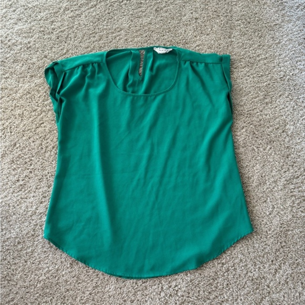 Short sleeve blouse top- teal